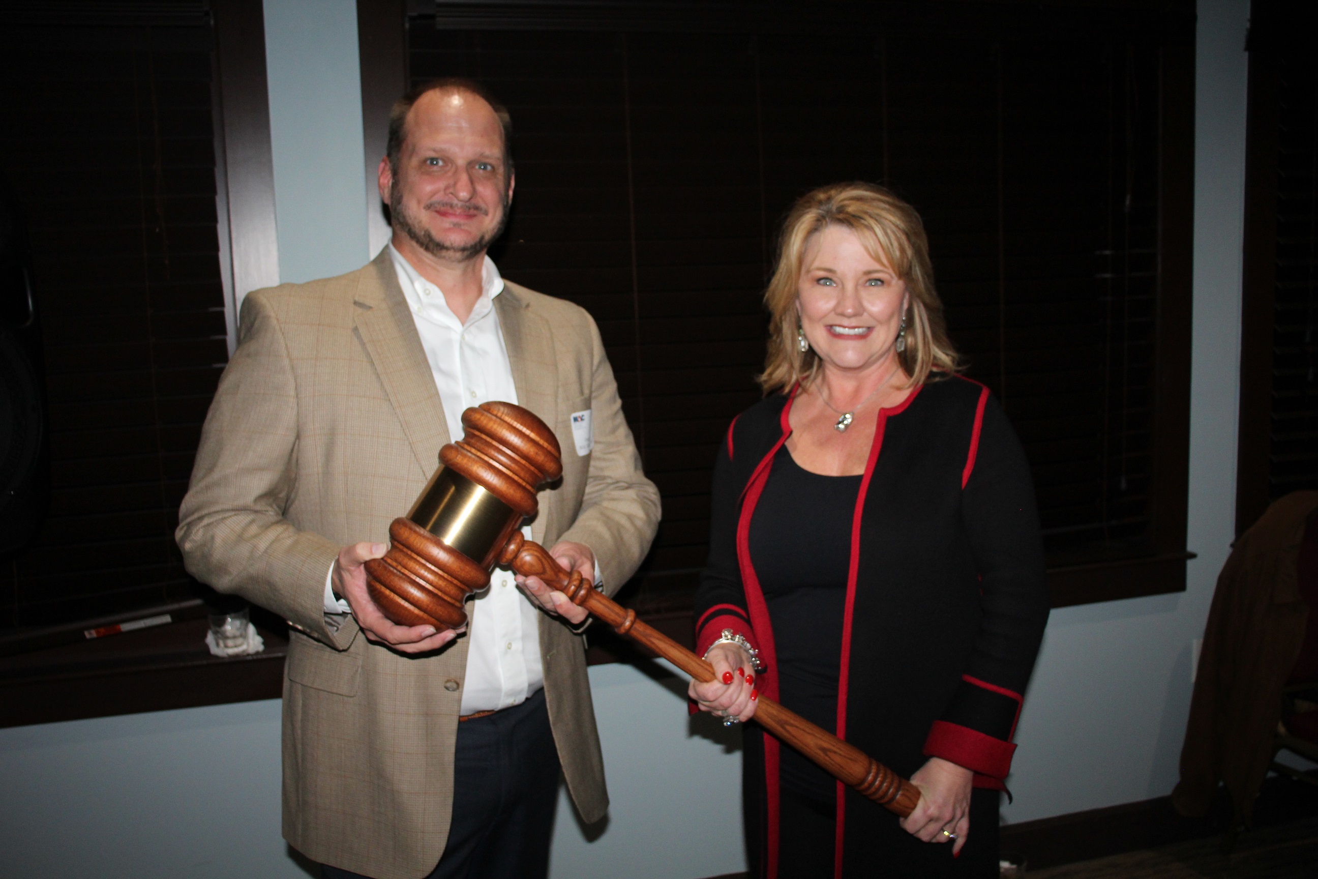 2018 MAC Chair Claire Sherman passes the gavel to 2019 MAC Chair Doug Moore.