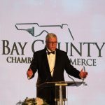 Allan Bense, Emcee, welcomes guests to 2018 Annual Dinner and Awards Ceremony.