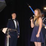 Mia Carroll sings National Anthem at 2018 Annual Dinner and Awards Ceremony.