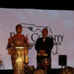 Claire Sherman, 2017 Chairman of the Board, thanks Robert Carroll, 2017 MAC Chair, for his service to the organization.