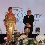 Claire Sherman, 2017 Chairman of the Board, thanks Robert Carroll, 2017 MAC Chair, for his service to the organization.