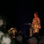 Claire Sherman, 2017 Chairman of the Board, awards Chairman's Award to Glenn McDonald and Tom Neubauer.