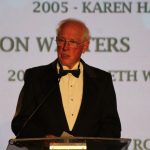 Leon Walters, 2015 Lauren Merriam Receipient, awards 2017 Lauren Merriam Memorial Award to Richard Dodd.